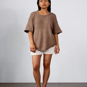 Wol Hide Loose Pullover in Mushroom